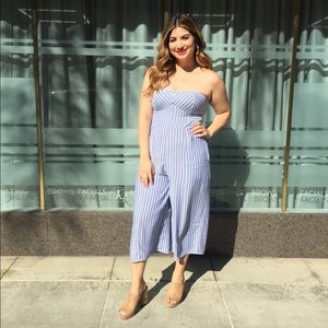 Strapless Blue Jumpsuit